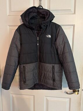 The North Face Black & Charcoal Hooded Puffer Jacket